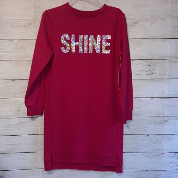 Girls Long Sleeve Sweatshirt Dress Top Size M 7/8 - Picture 4 of 4